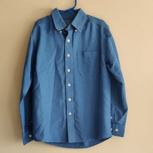 GEORGE Boys Blue Button-Down Pocket Shirt SIZE M